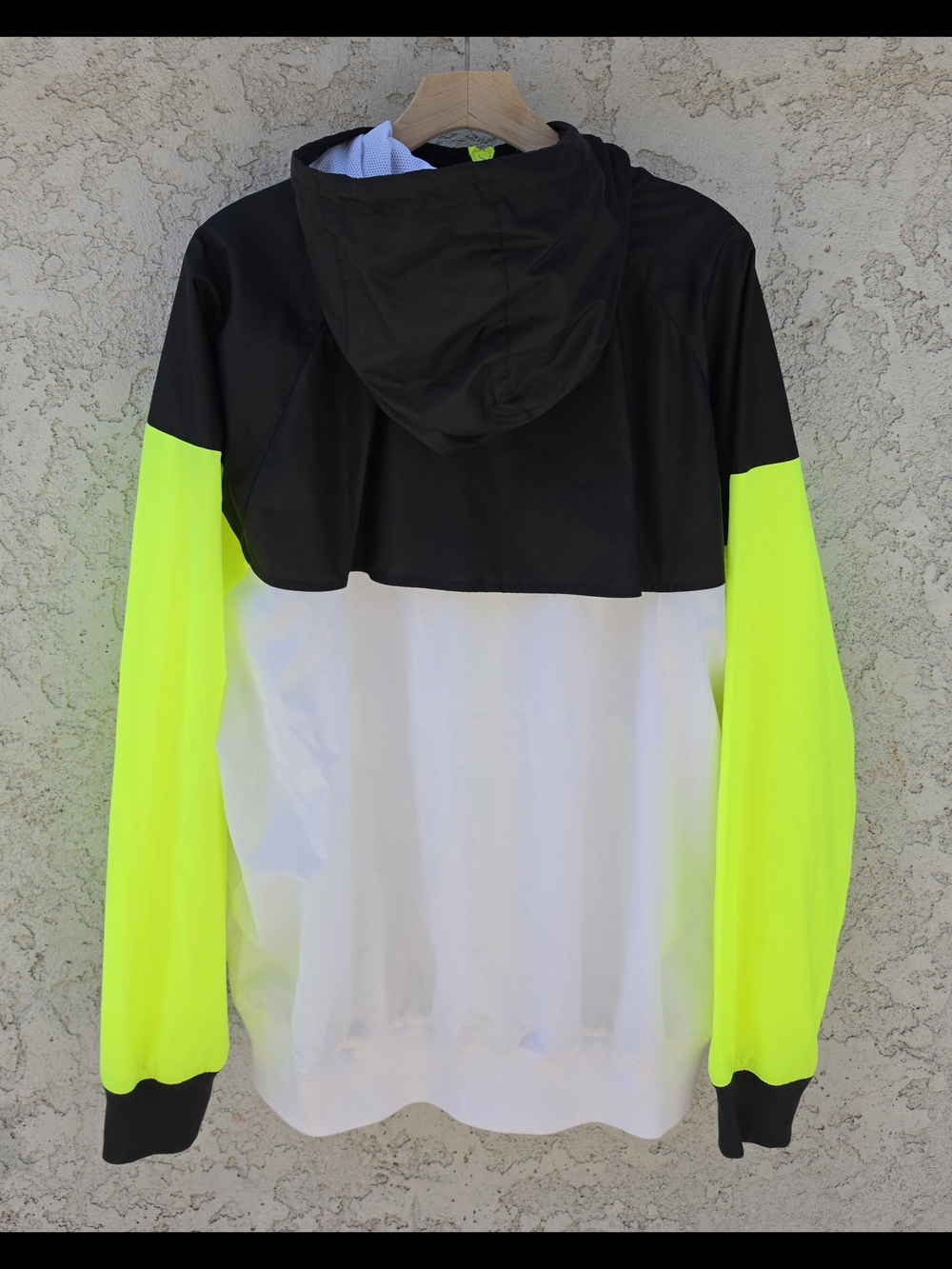 Nike Sportswear Windrunner Jacket XL White Black Volt Neon Green AR2191-103 - Picture 9 of 9